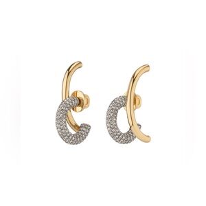Demarson New York Crystal Pavé Hoop Earrings – Gold